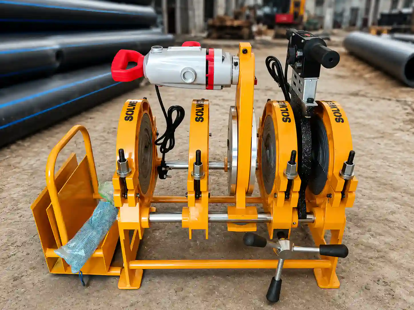 63 to 250mm HDPE pipe jointing aluminum machine manual with heater and trimmer complete set - Image 3