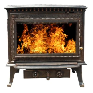 14Kwatt cast iron wood burning fireplace heater Sol324 with ceramic glass_result