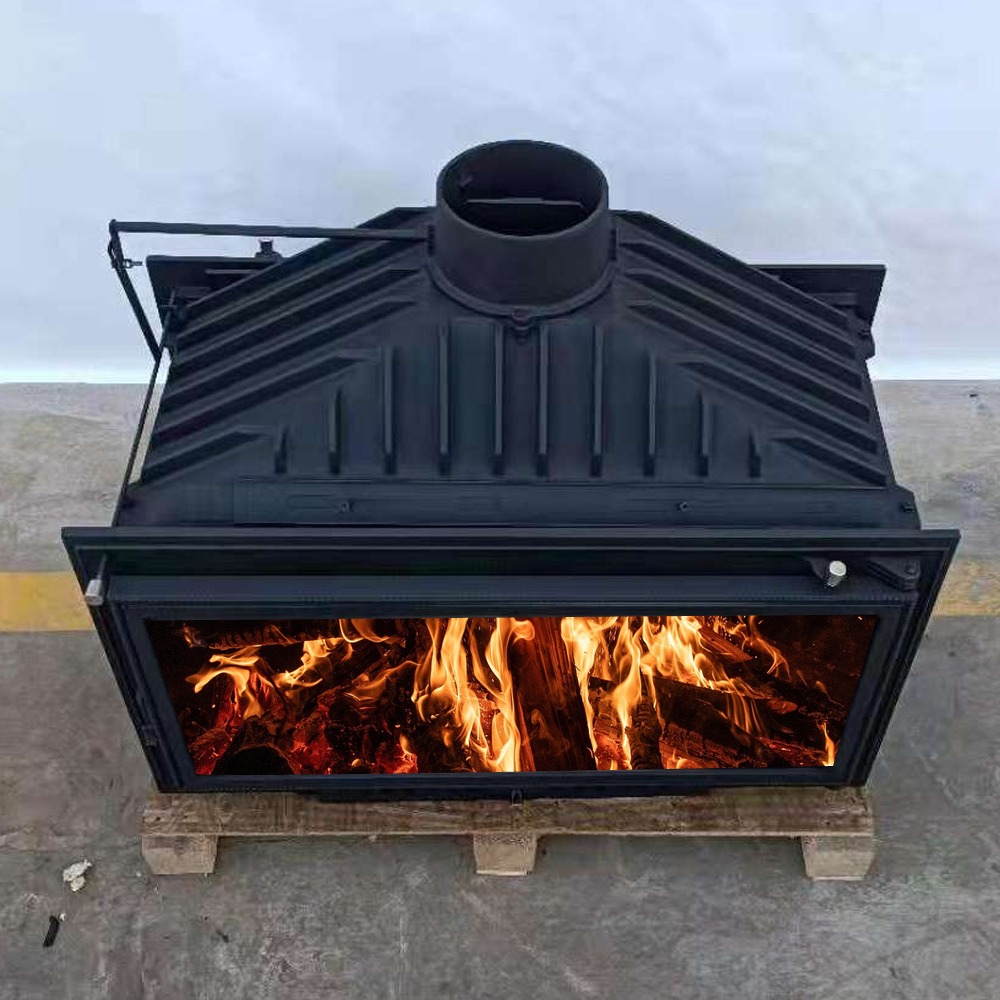 Wood burning fireplace 24KW SOL326 double glass insert