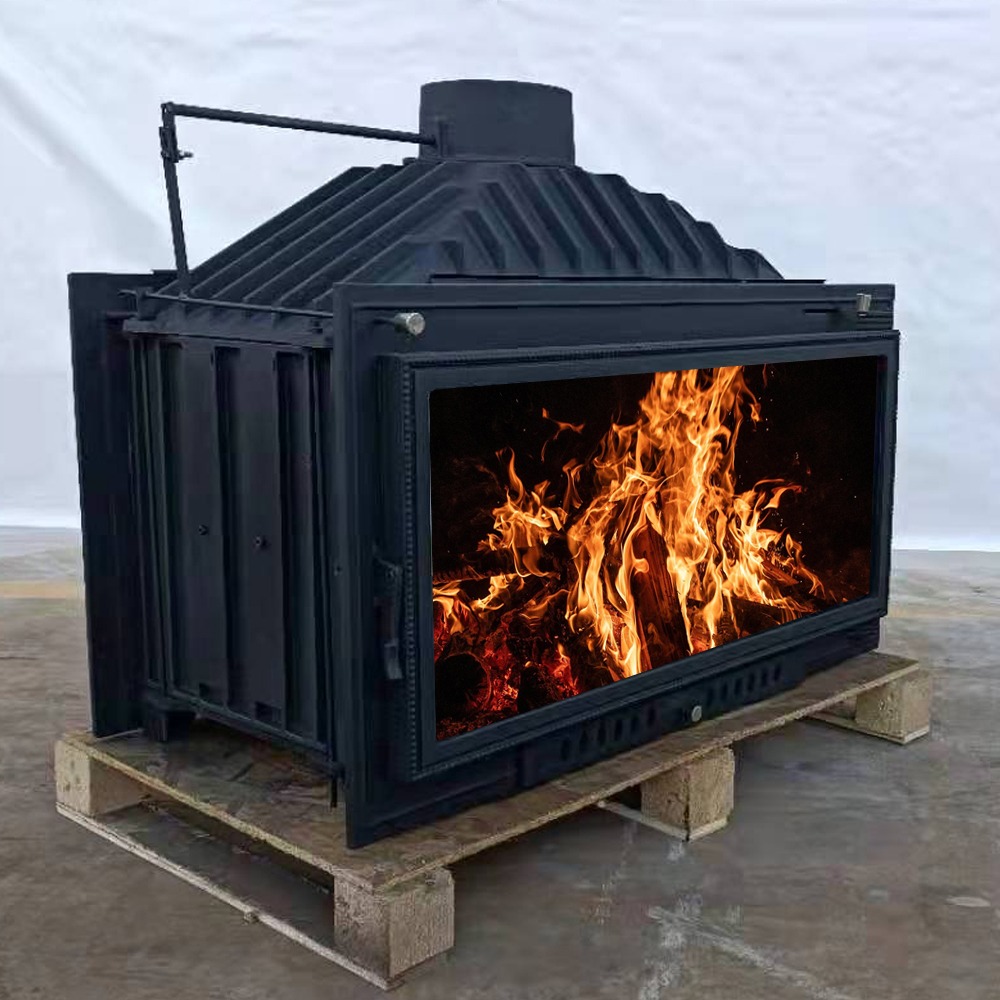 Wood burning fireplace 24KW SOL326 double glass insert