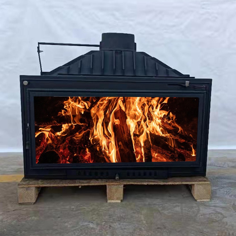 Wood burning fireplace 24KW SOL326 double glass insert
