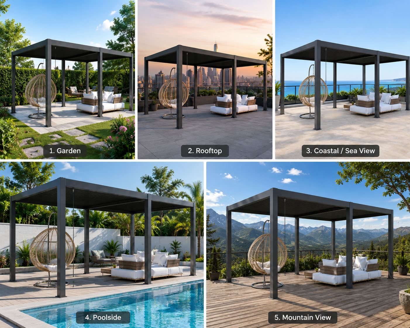 13x26x9 feet Aluminium Louvered Pergola Motorized for terrace (4x8x2.7 mtr) (1)