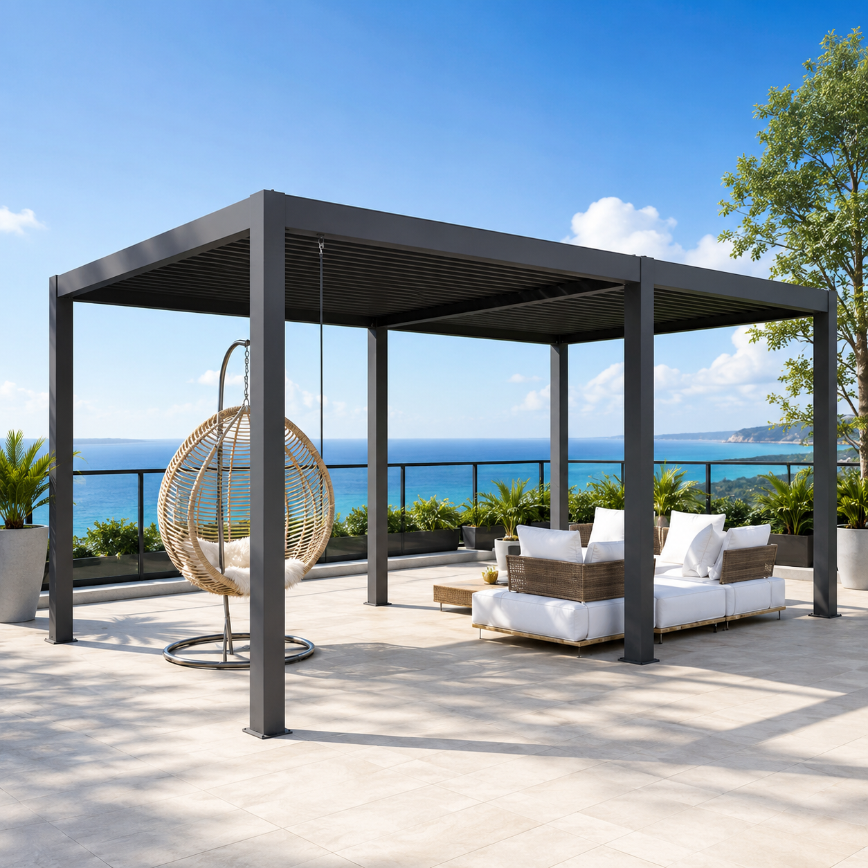 13x26x9 feet Aluminium Louvered Pergola Motorized for terrace (4x8x2.7 mtr) (2)