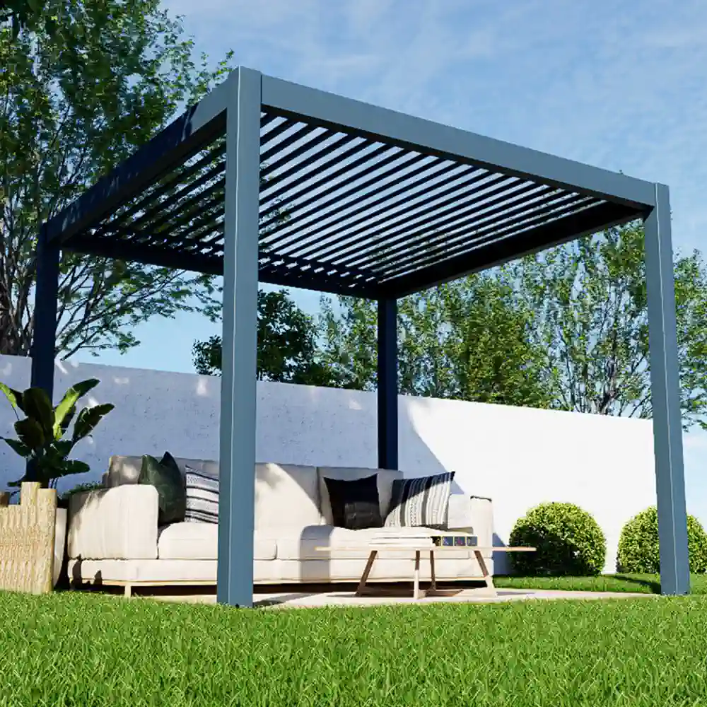 10x10x9 feet Aluminium Louvered Pergola Manually Operated (3x3x2.7 mtr) - Image 3