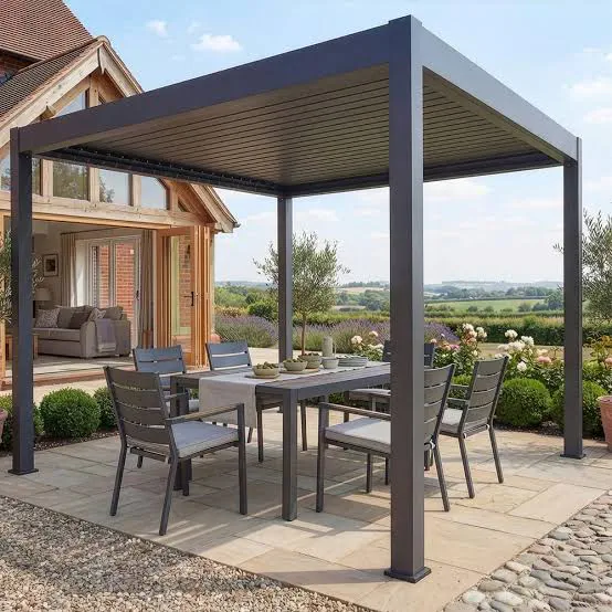 size 10×13 height 9 feet Aluminium Louvered Pergola Motorized with