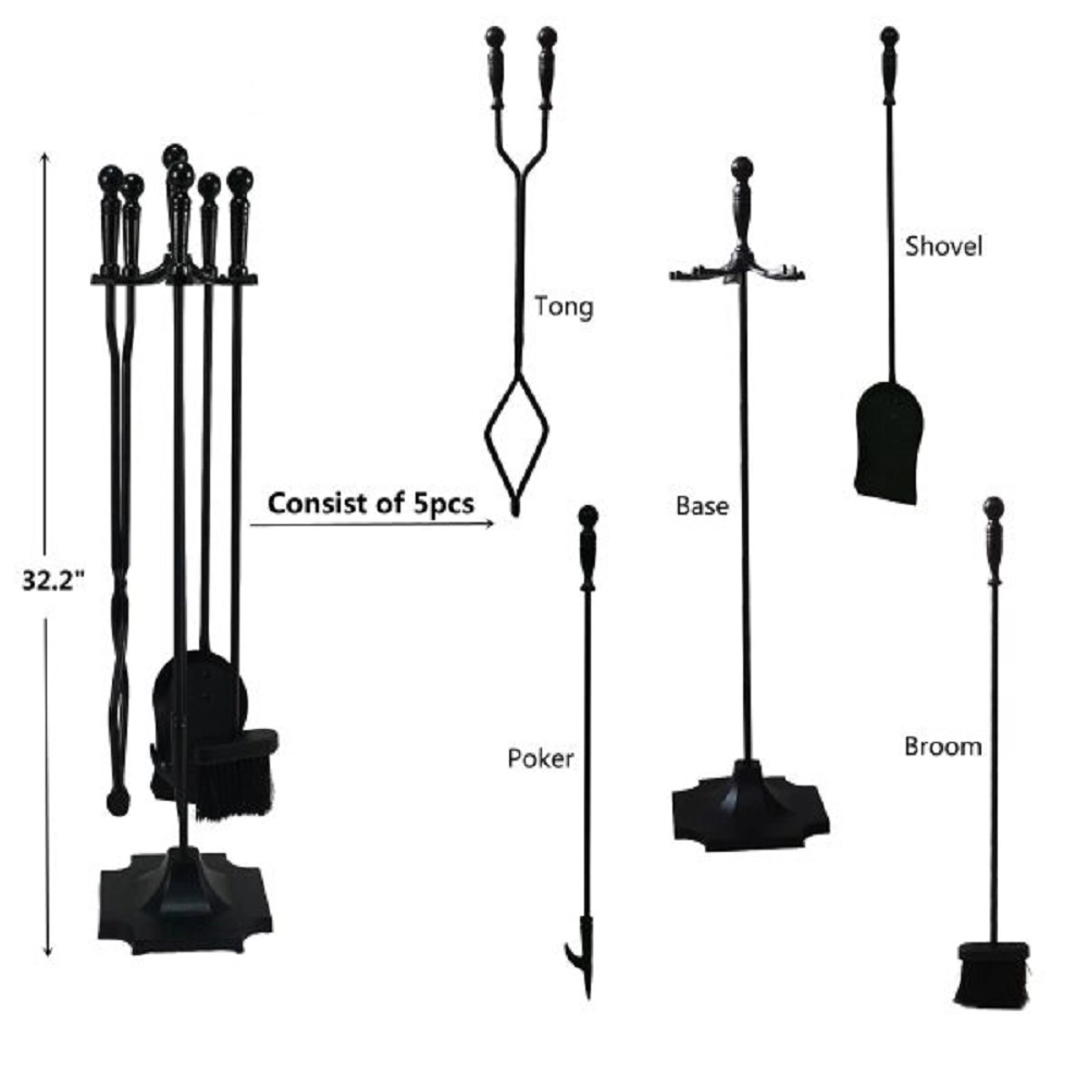 Wood Fireplace Accessories Tool Set_result