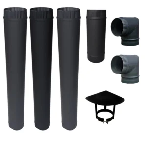 Wood fireplace Pipe bend wind Cap Combo (125 mm)_result