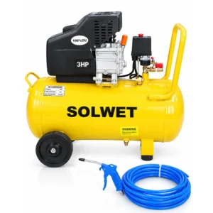 Air Compressor with 3HP Motor with 25 meter pipe & Air Blow Gun for Industrial Applications