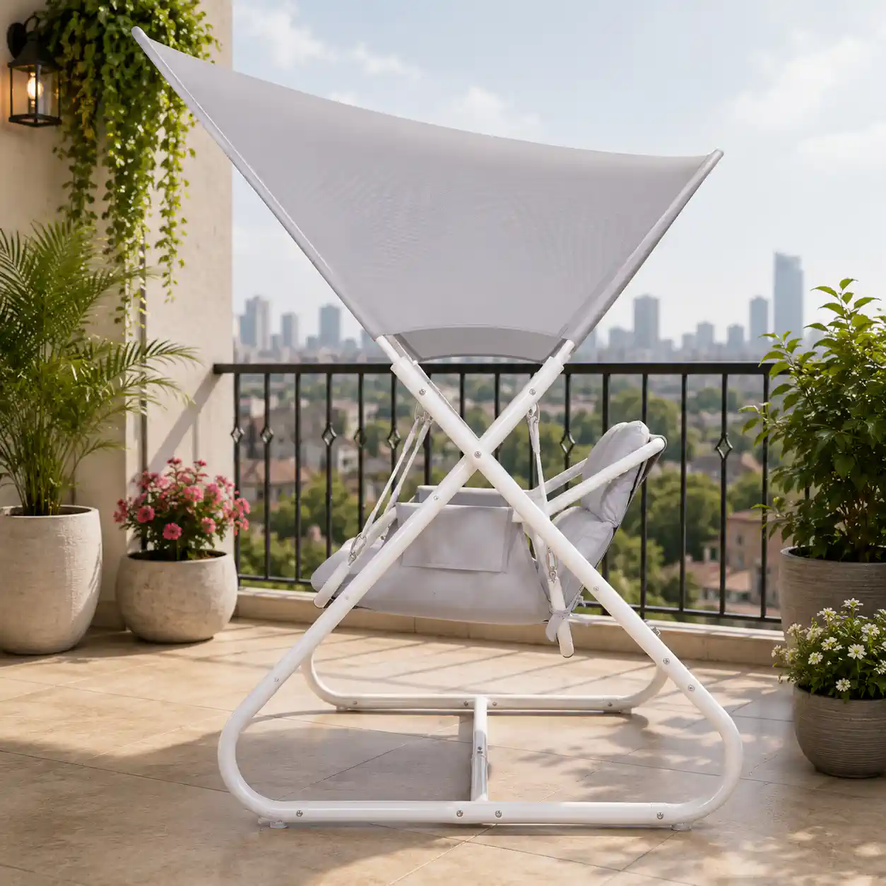 Steel Double Seater Swing with Canopy - Image 2