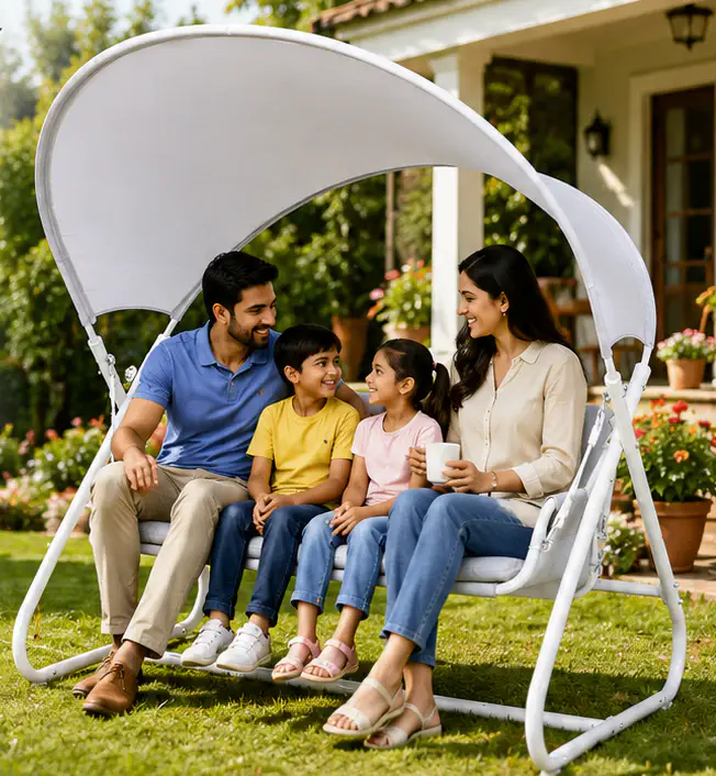 Steel Double Seater Swing with Canopy (3)