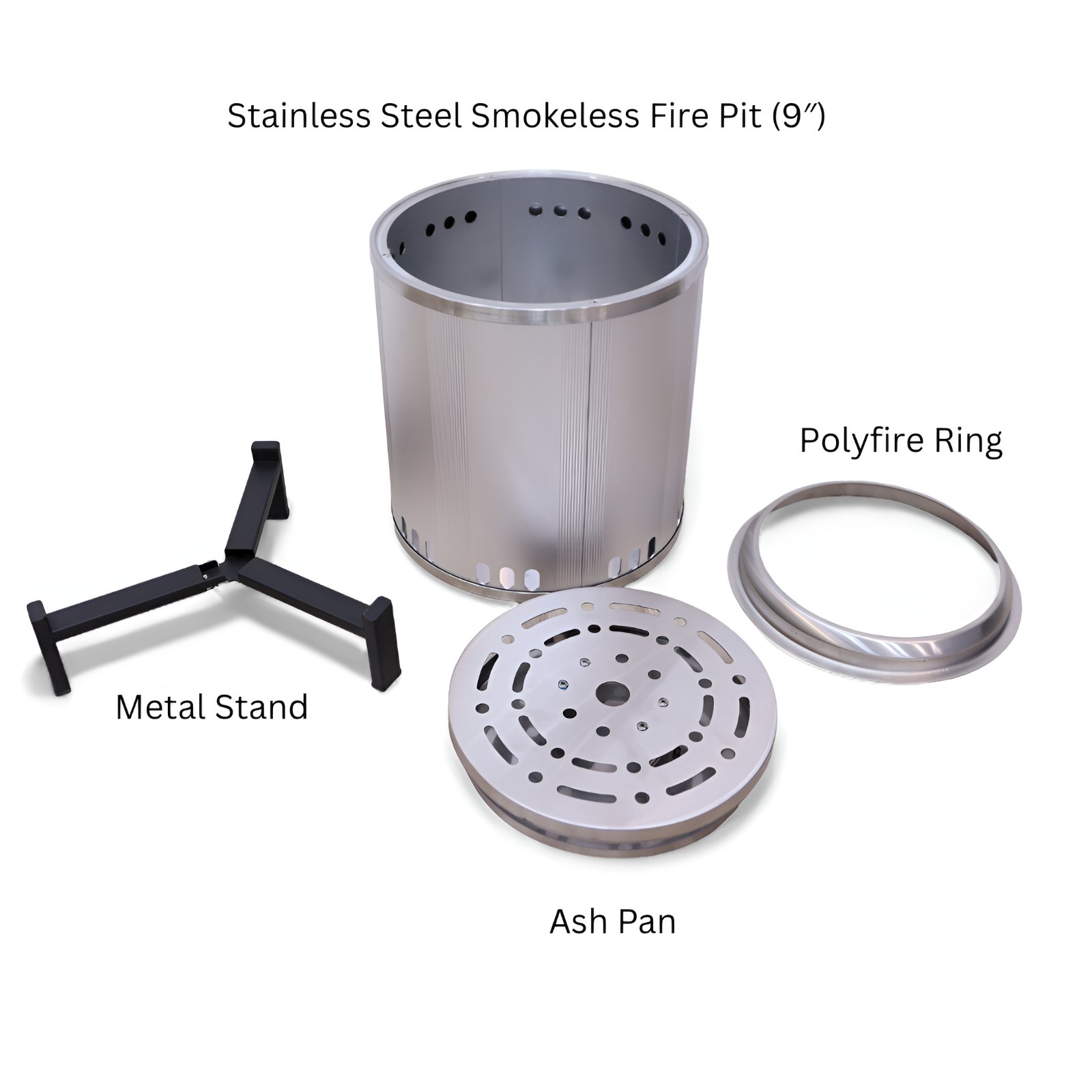 Outdoor Stainless Steel Smokeless Fire Pit (15 inch)
