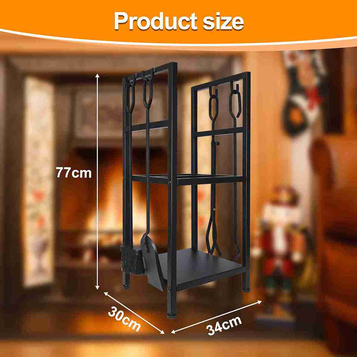 Firewood Log Rack Storage with Tool Set - Image 5