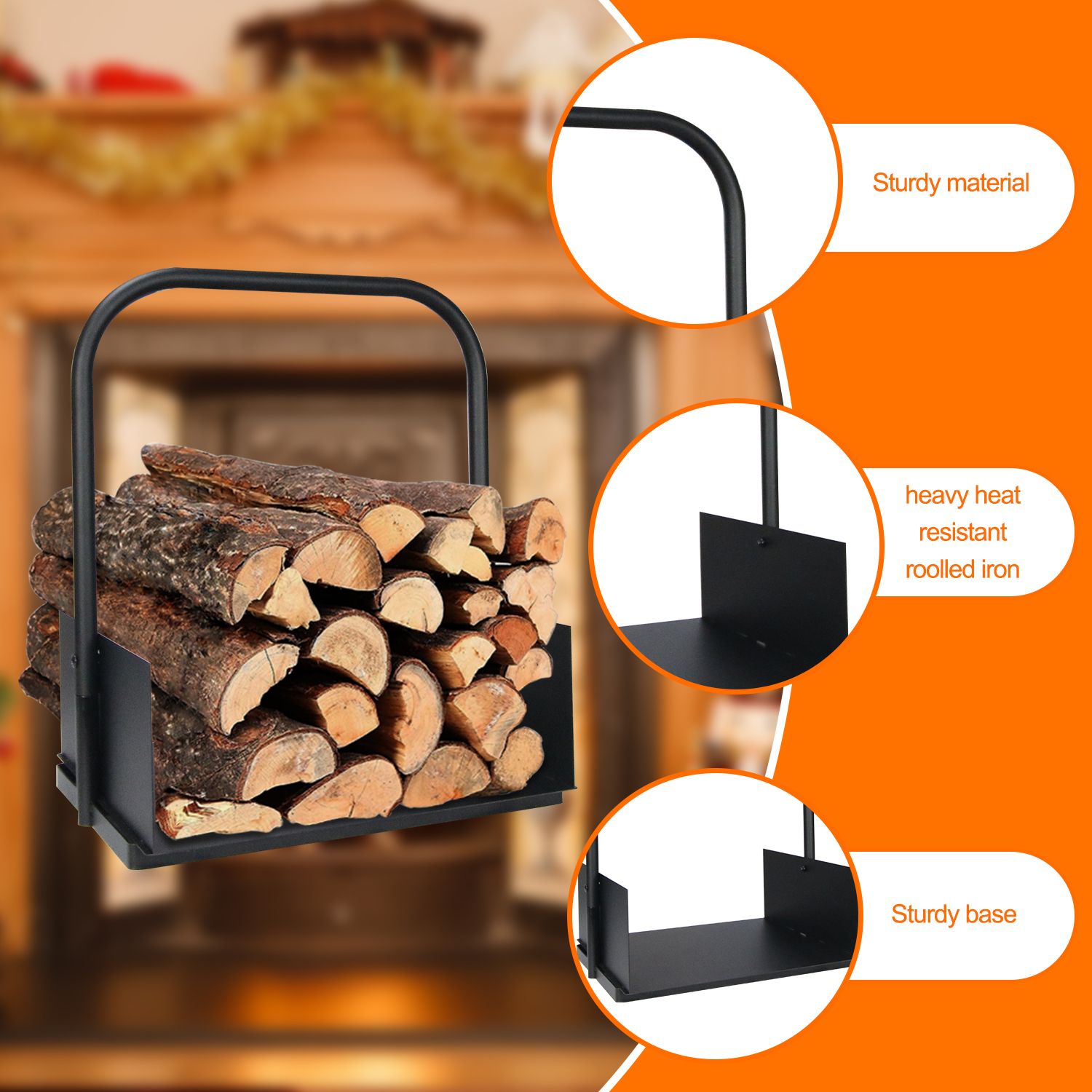 Small Size Metal Firewood Basket Holder - Image 5