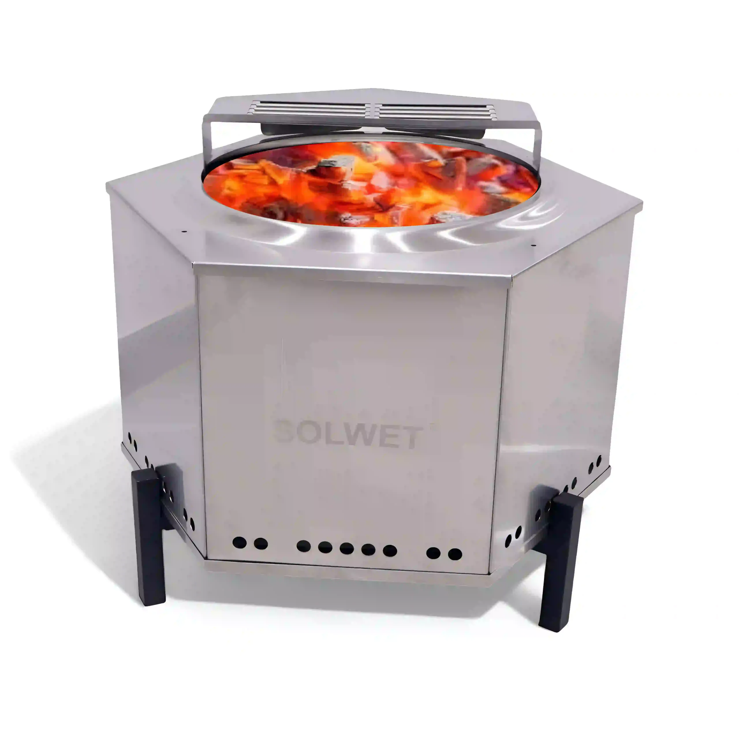 Outdoor Smokeless Fire Pit With BBQ Grill (19") - Image 2