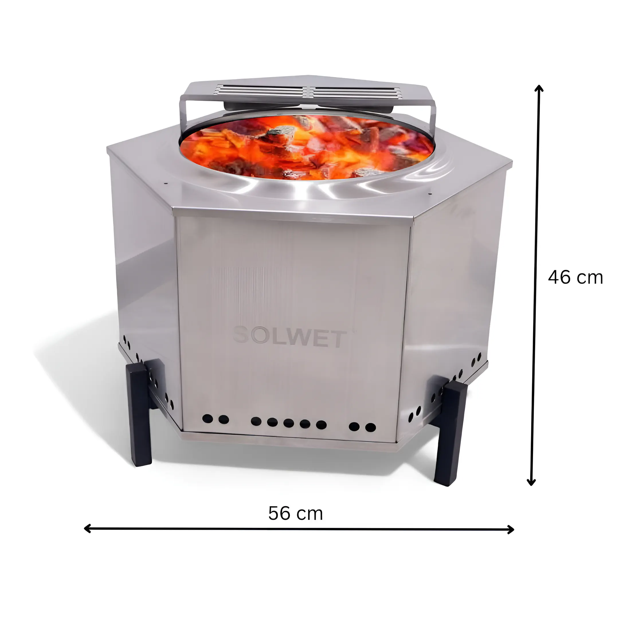 Outdoor Smokeless Fire Pit With BBQ Grill (19") - Image 3
