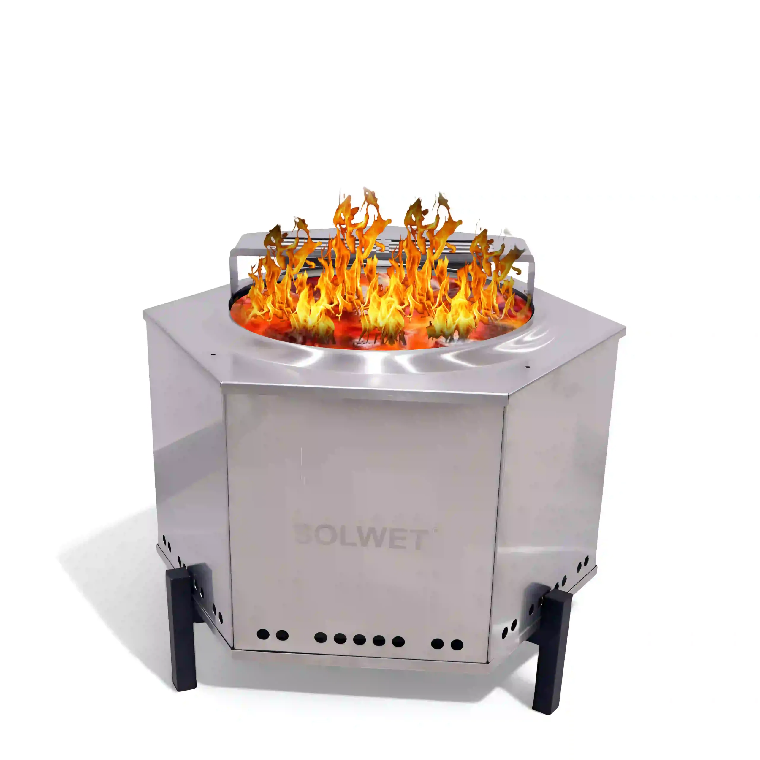 Outdoor Smokeless Fire Pit With BBQ Grill (26)