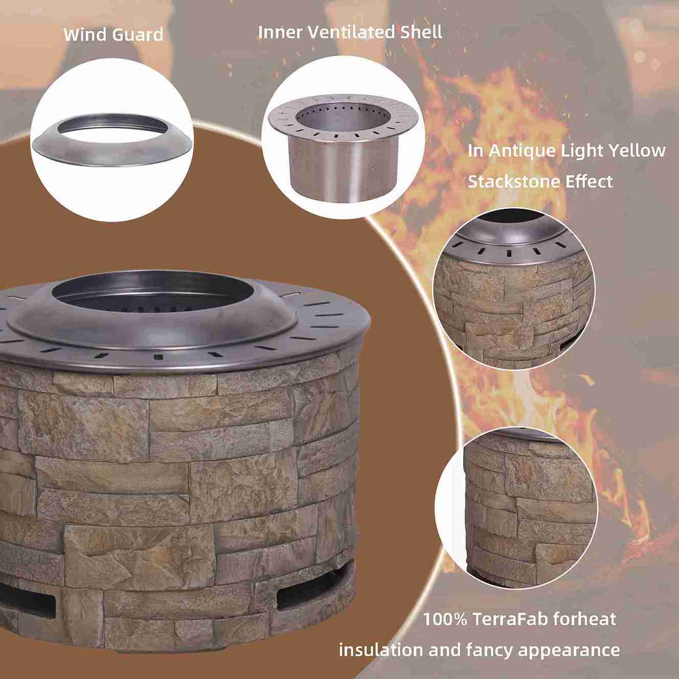 Outdoor Stackstone Brown Smokeless Fire Pit (6)