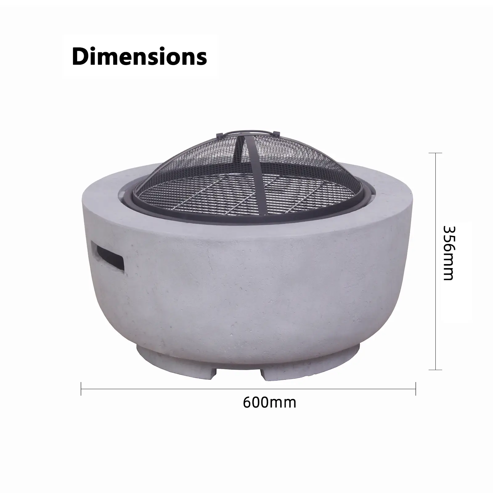 Outdoor Wood-Burning Fire Pit (Light Grey) - Image 2