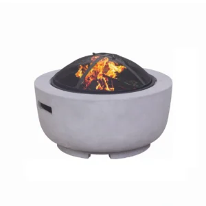 Outdoor Wood-Burning Fire Pit (Light Grey) (7)