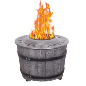 Outdoor Wood Look Grey Smokeless Fire Pit (3)