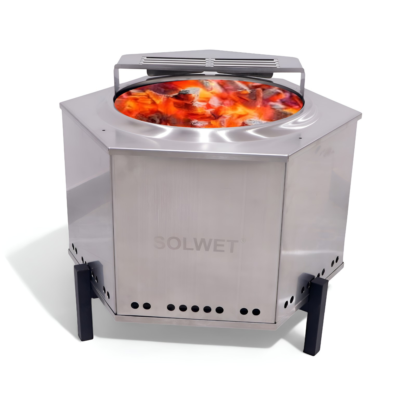Outdoor Smokeless Fire Pit With BBQ Grill (19")