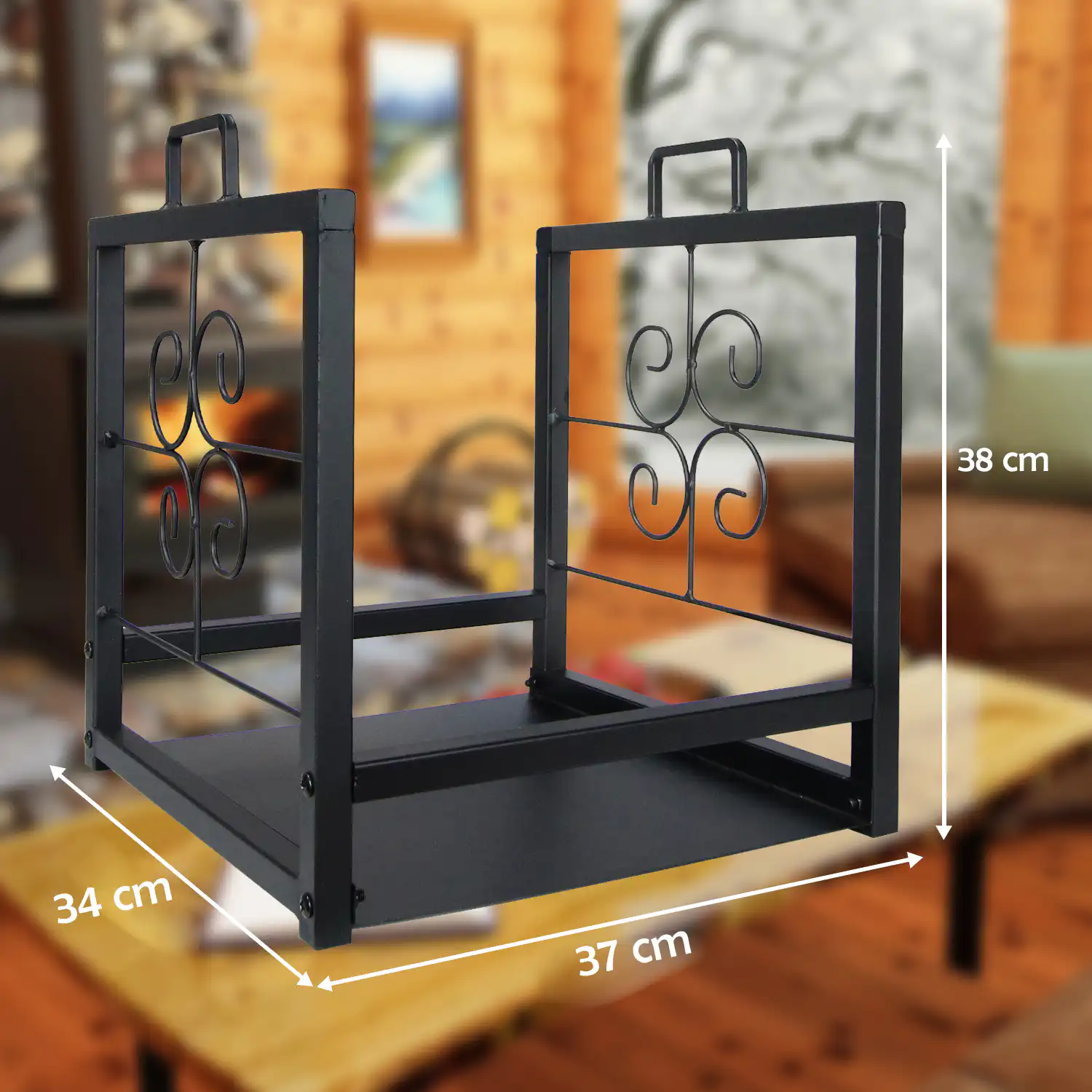 Small Size Metal Fireplace Wood Log Storage - Image 2