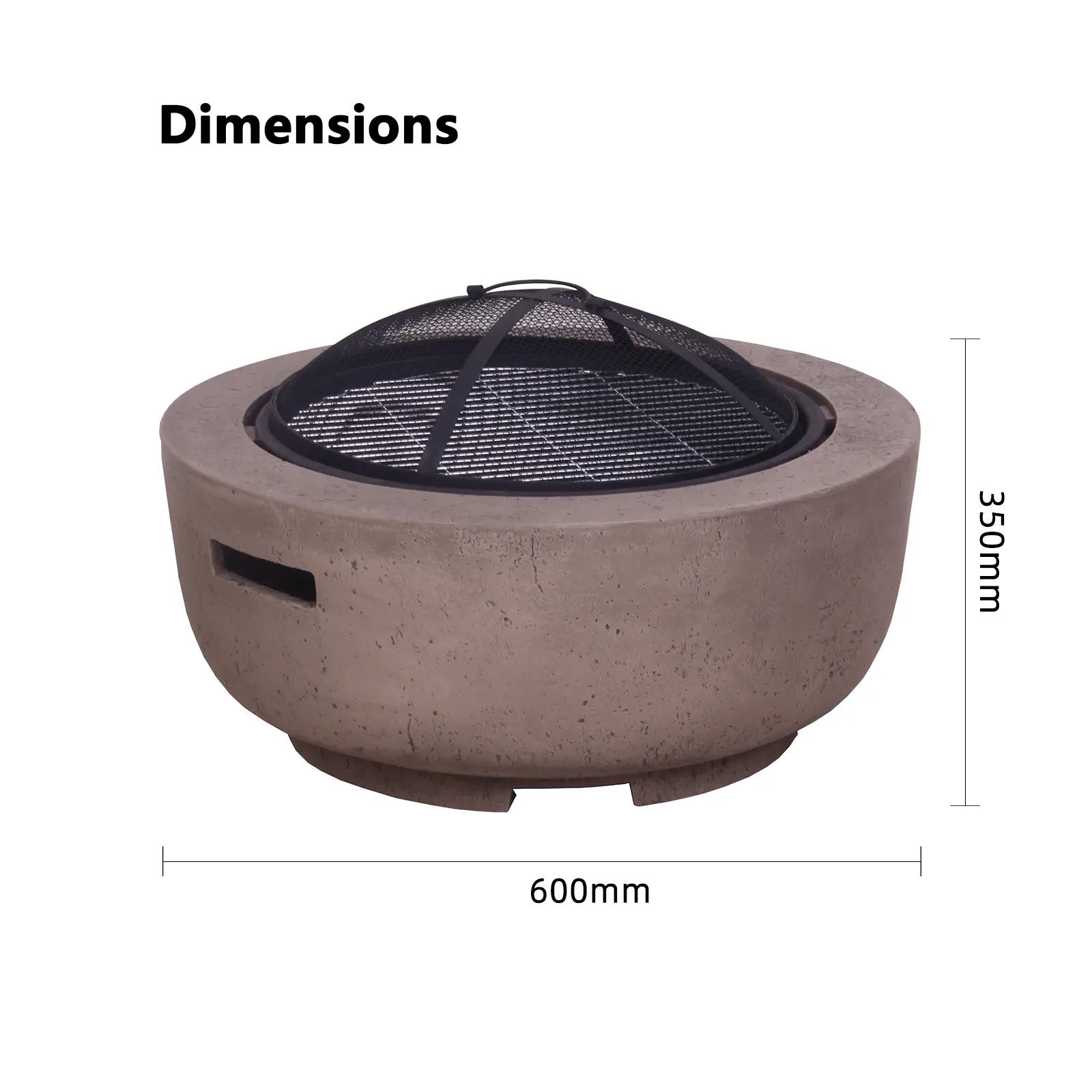 Outdoor Wood Burning Fire Pit (Ash Brown) - Image 2