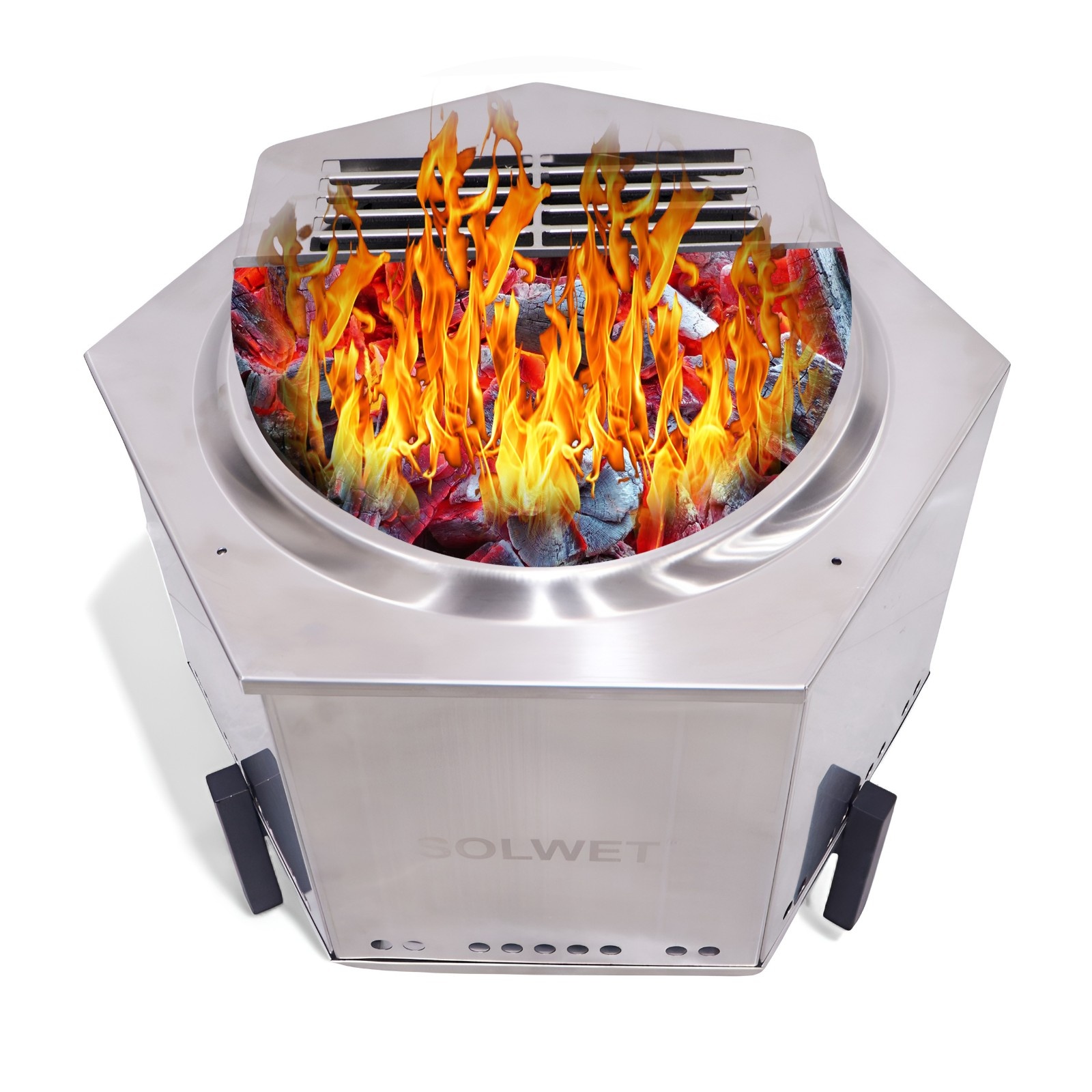 Outdoor Smokeless Fire Pit With BBQ Grill (19")