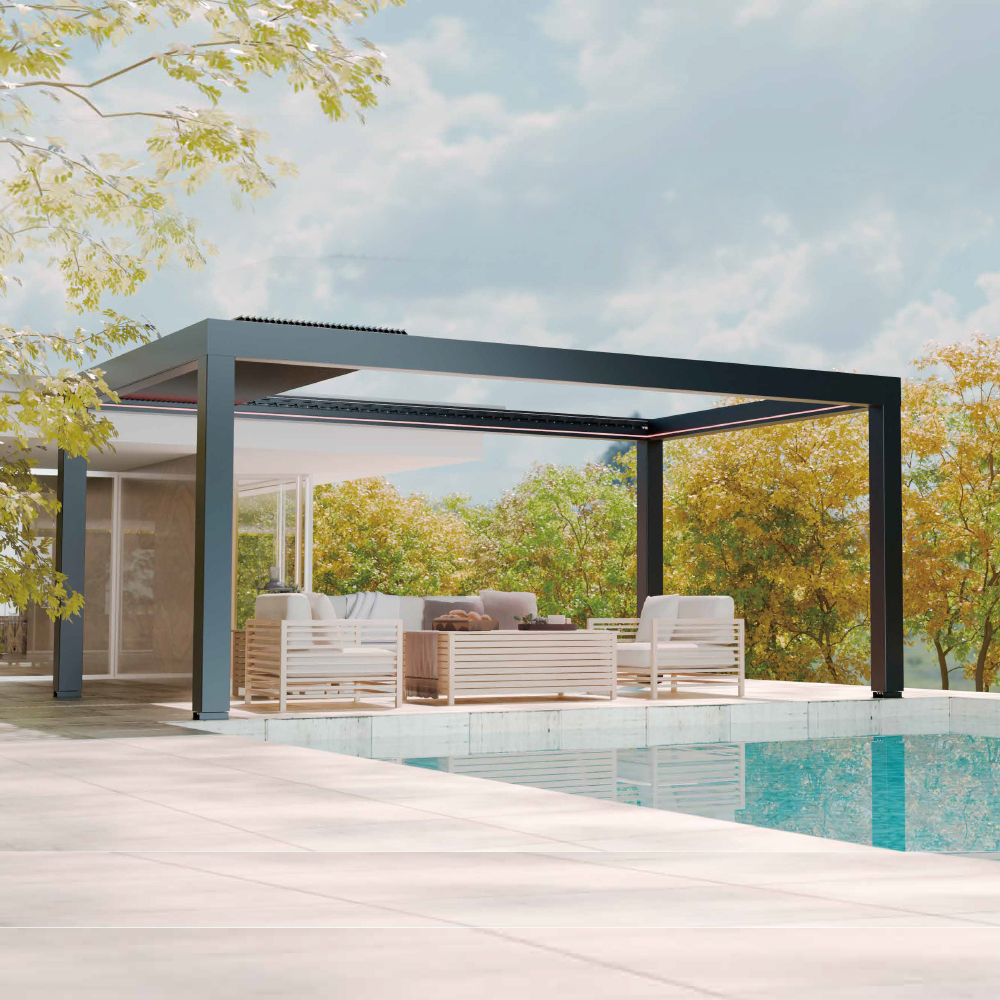 RETRACTABLE LOUVERED PERGOLA