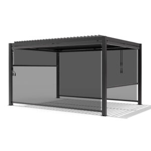 Manual Zip Screen Blind (13 X 9 Feet) For Louver Pergola