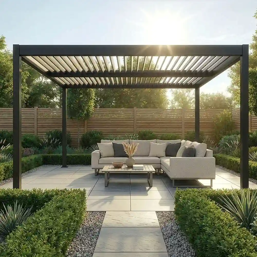 13x13x9 feet aluminium Louvered Roof Motorized Pergola for garden terrace with led light (4x4x2.7 mtr) - Image 4