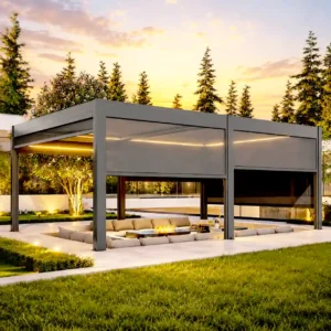 Manual Zip Screen Blind (13 X 9 Feet) For Louver Pergola & Balcony
