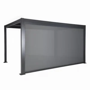 size 10x13 height 9 feet Retractable Motorized Pergola for garden with Zip blind Screens for all Sides Dark Grey Color_result