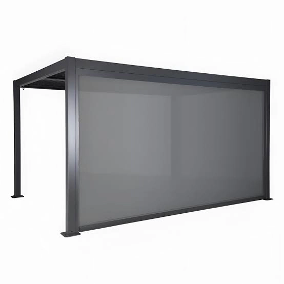 size 10x13 height 9 feet Retractable Motorized Pergola for garden with Zip blind Screens for all Sides Dark Grey Color_result