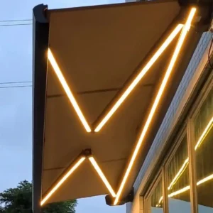 Motorized Retractable Awning with Led Light