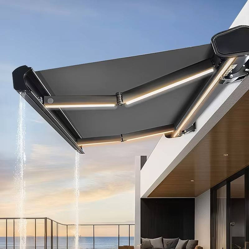 Motorized Retractable Awning with LED Light