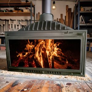 Wood burning fireplace SOL326 Single glass