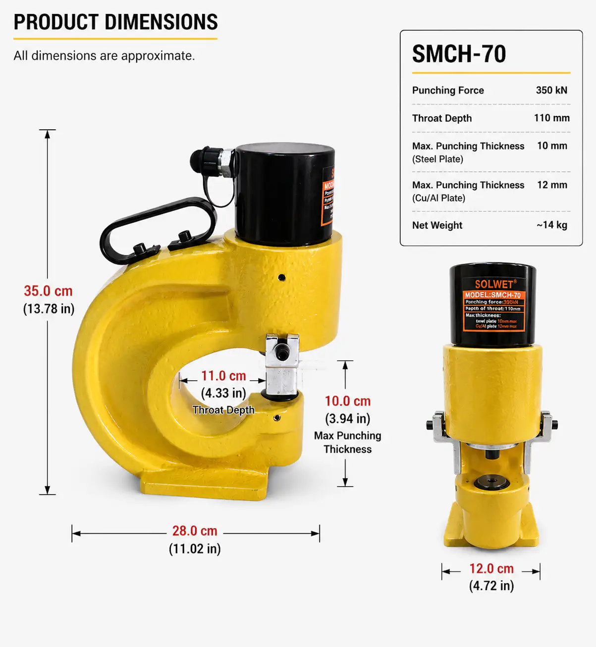 Hydraulic Punching Machine Pump Separate for Steel Plate 10mm (SMCH-70) - Image 7