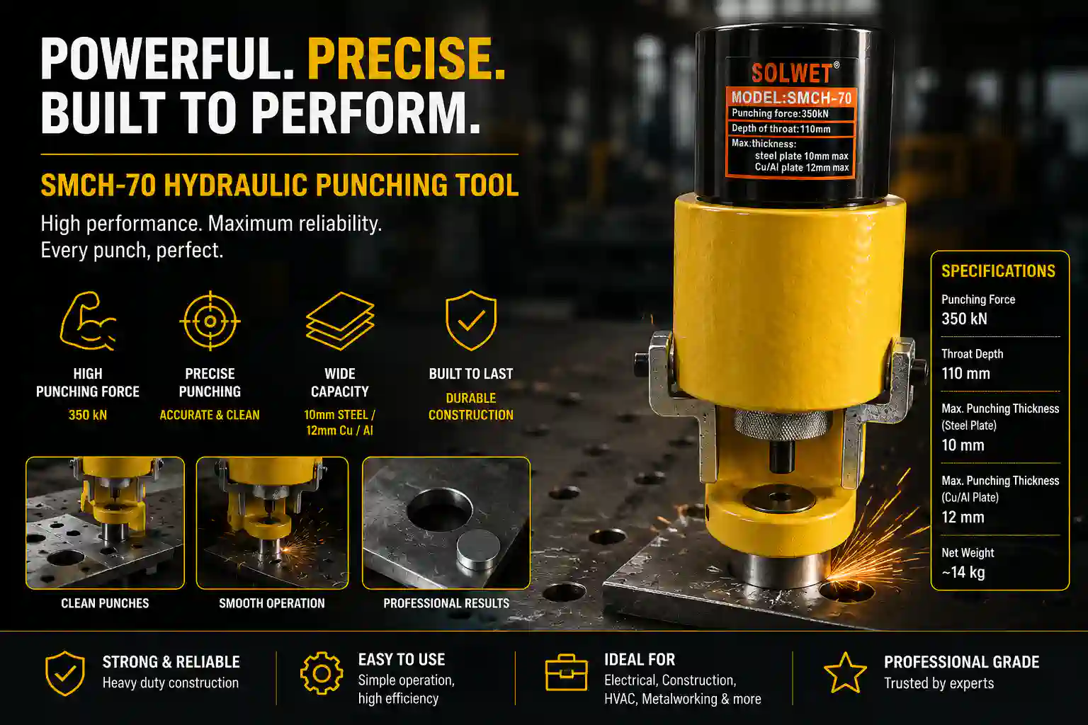 Hydraulic Punching Machine Pump Separate for Steel Plate 10mm (SMCH-70) - Image 5
