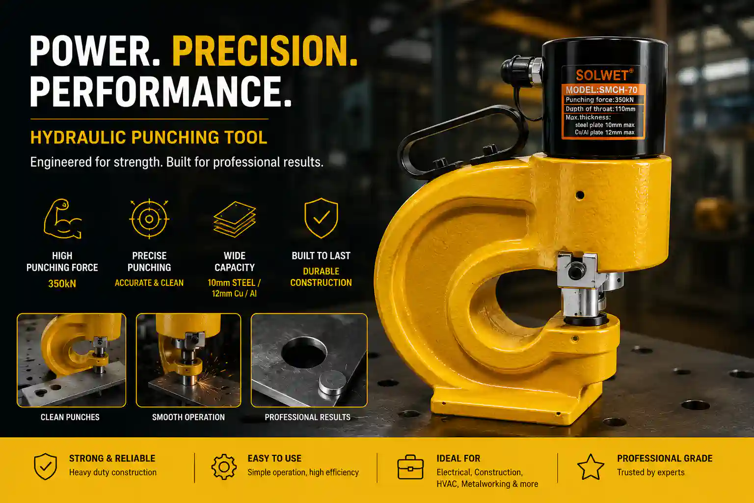 Hydraulic Punching Machine Pump Separate for Steel Plate 10mm (SMCH-70) - Image 8