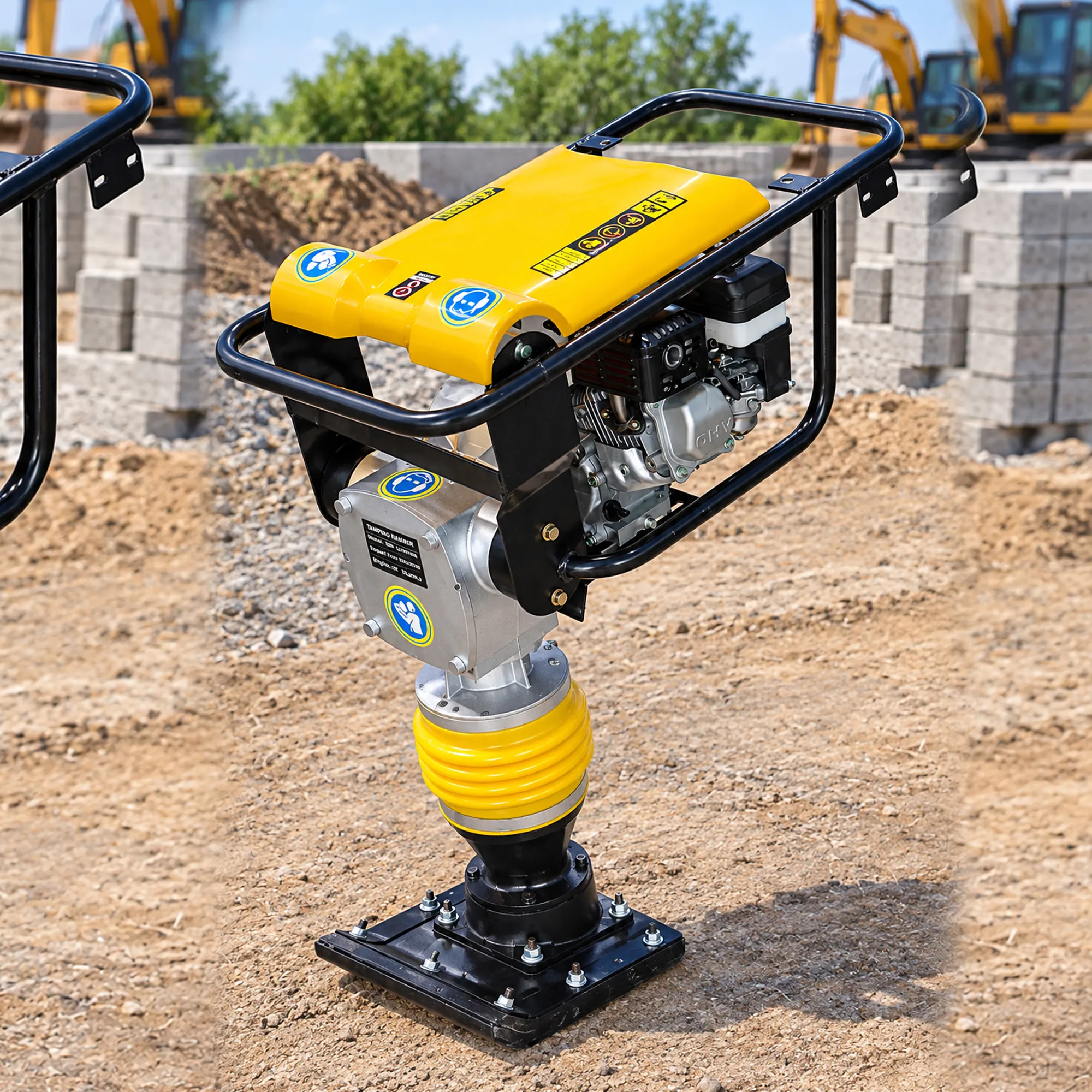 Tamping Rammer with Honda Engine GX160 (HCR90) Impacting Force 2.5 ton - Image 3