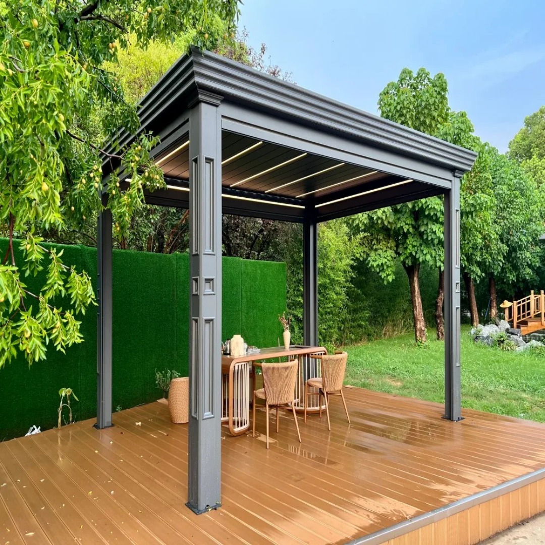 : Luxury Automatic Designer Motorized Pergola (13 x 13 x 9 feet)