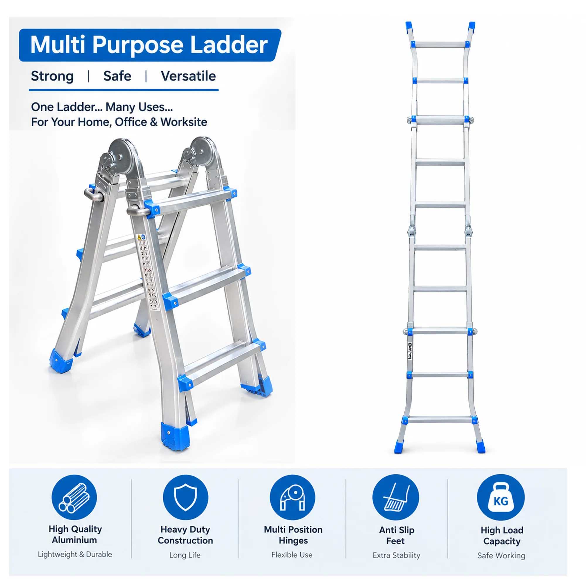 Telescopic Multi-Purpose Ladder 4x3 Steps SOLM403 - Image 4