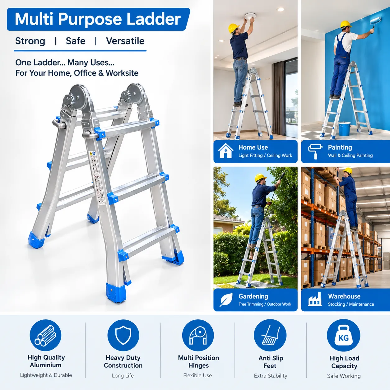 Telescopic Multi-Purpose Ladder 4x3 Steps SOLM403 - Image 2