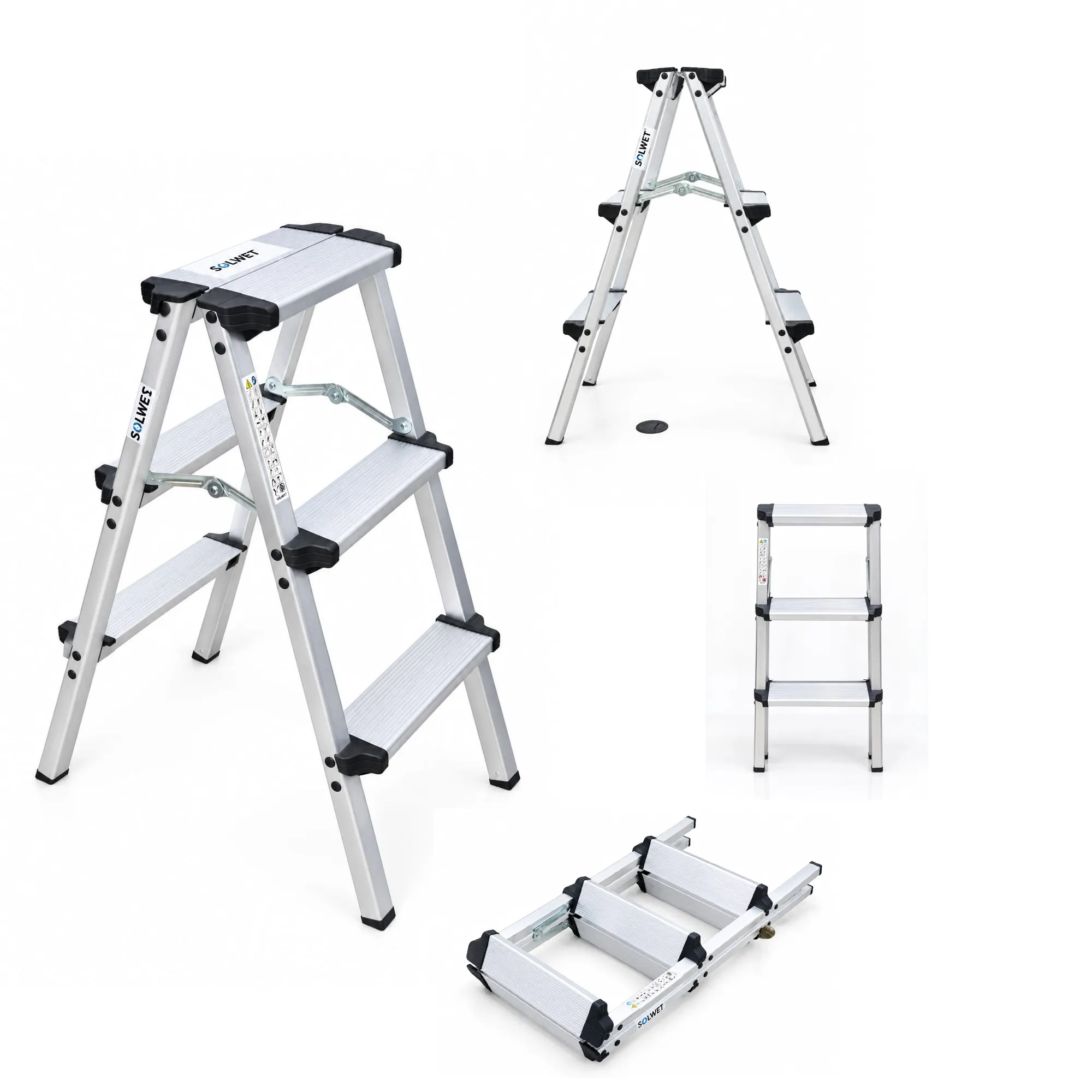 Double-Sided Household Ladder 3 Steps SOLH503 - Image 2