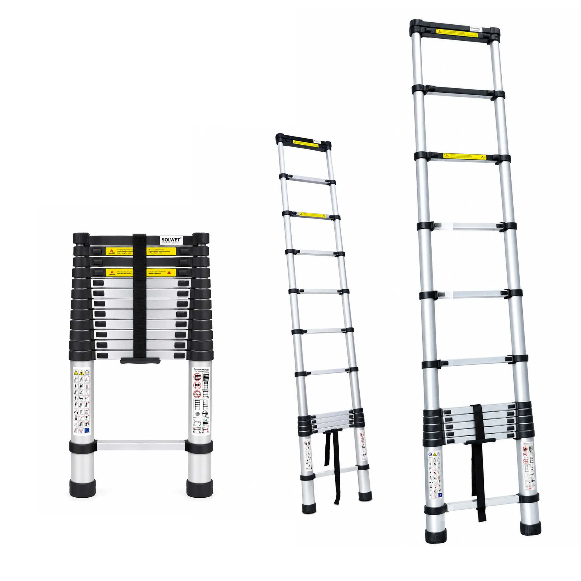 Telescopic Ladder 3.8m SOLT212B | Portable Ladder - Image 2